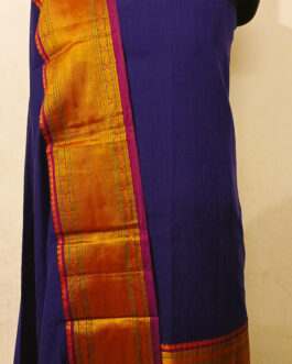 Purple with Red Handloom Narayanpet Cotton Suit Material