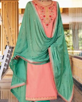 Jam silk beautiful Embroidery top with cotton bottom and dupatta