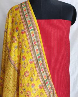 Cotton Mix and Match with Muslin Embroidered Dupatta