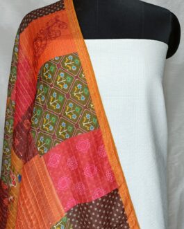 Cotton Mix and Match with Muslin Embroidered Dupatta